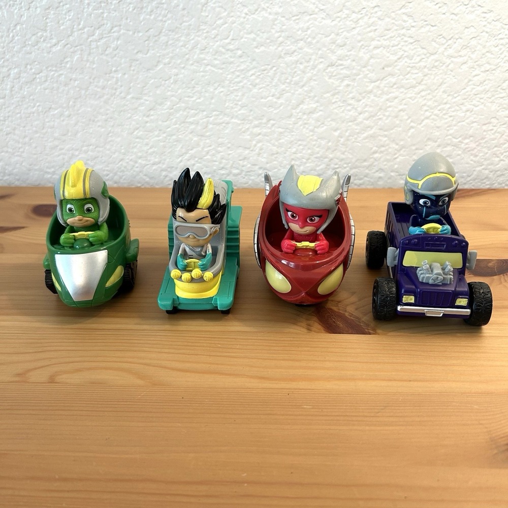 PJ Masks Romeo, Night Ninja, Owl Glider, Gekko Car Racers Vehicles Set Just Play